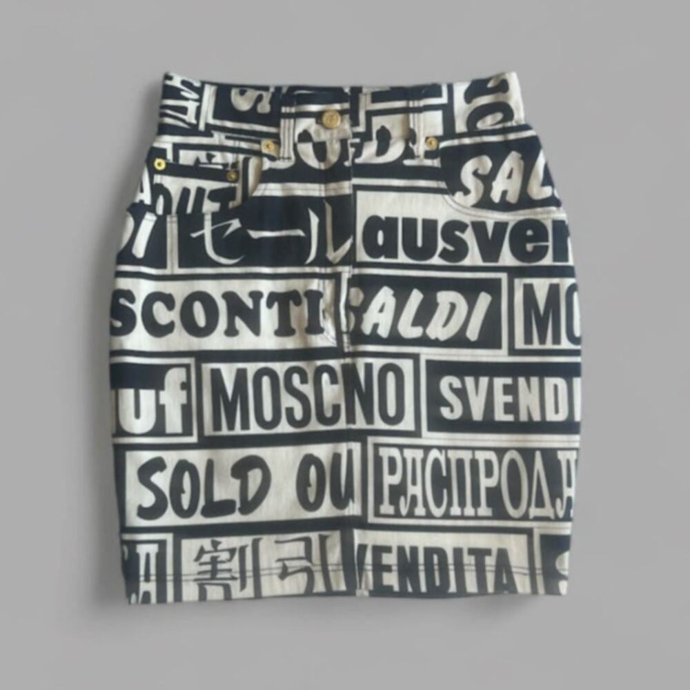 Moschino Jeans Black/Off White Skirt | Size 2